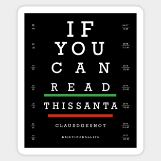 Snellen Chart Santa Claus Sticker